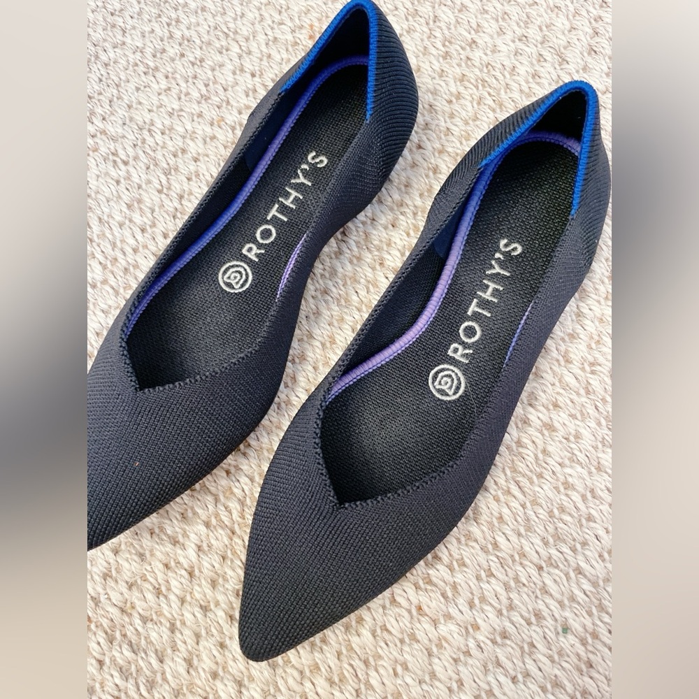 Rothey’s The Point II in Black - women’s pointed toe woven flats, size 7.5 - Picture 5 of 9